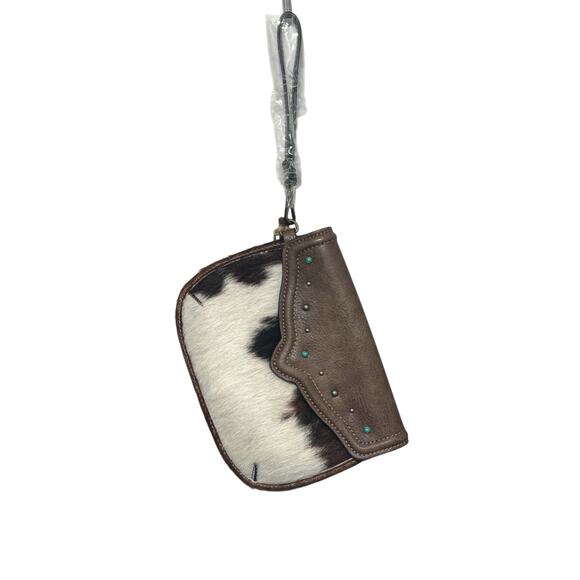 *SOLD* NWT! Tony Lama Western Brindle Brown Cowhide Hair Wristlet Purse - Picture 4 of 8